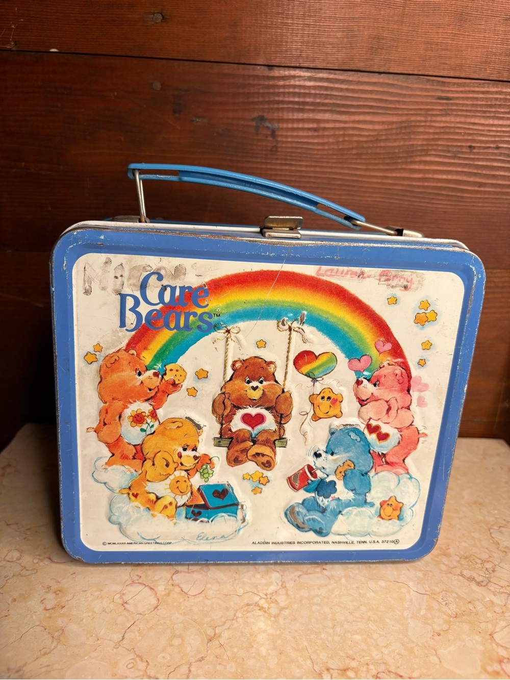 Vintage 1984 Aladdin CARE BEARS Metal Lunchbox No Thermos